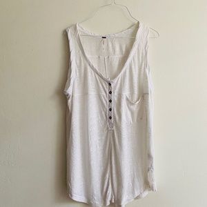 Free People Traveler Linen Sleeveless Henley Tank